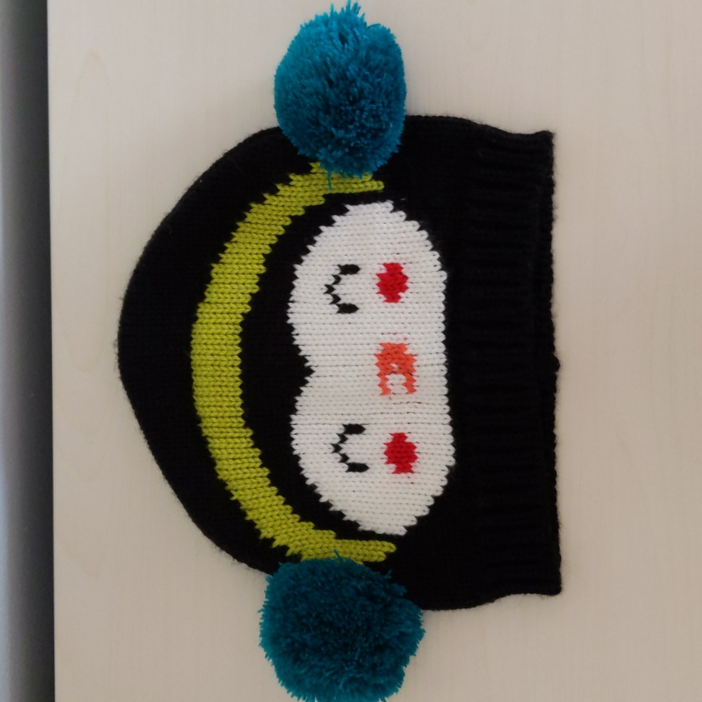 Kids Knit Acrylic Pom Penguin Beanie